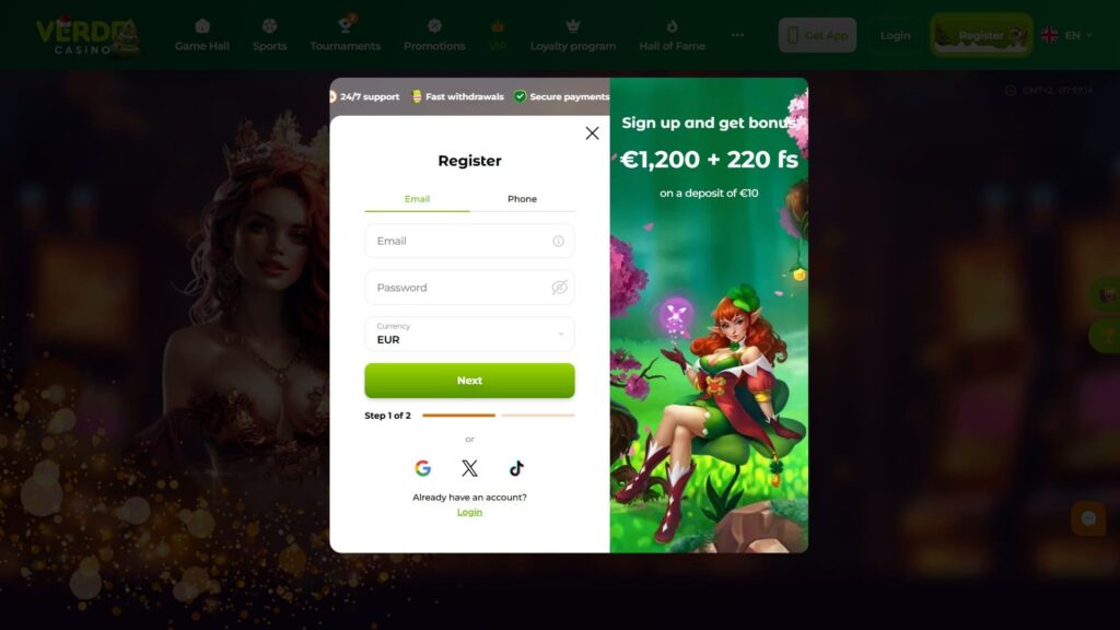 Verde casino registration