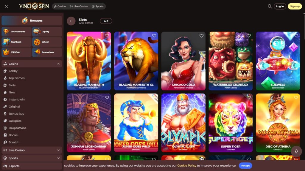 VinciSpin casino slots