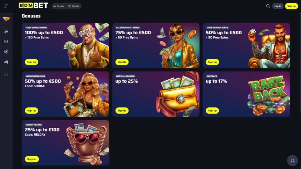 Bdmbet casino bonuses