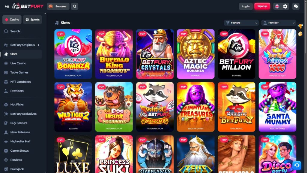 Betfury casino slots