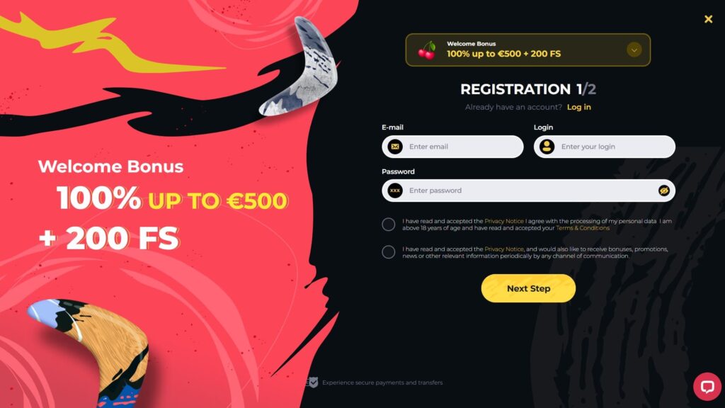 Boomerang casino registration