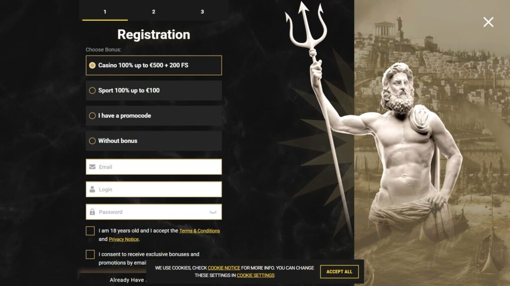 Casinoly casino registration