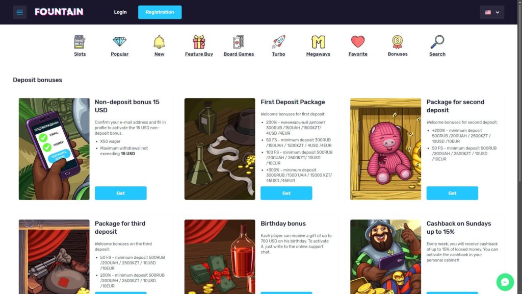 Fontan casino bonuses