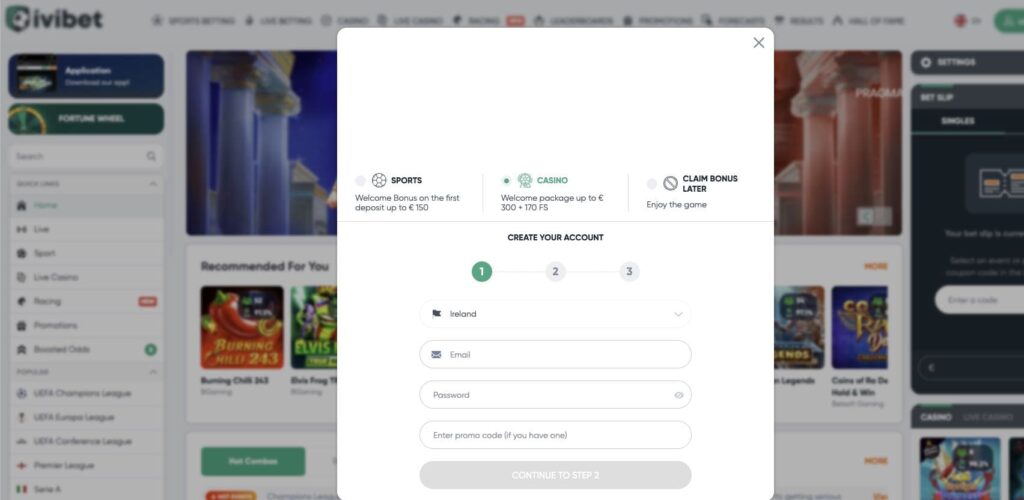 Ivibet casino registration