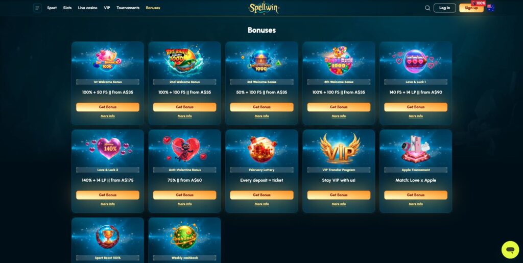 SpellWin Casino Bonuses