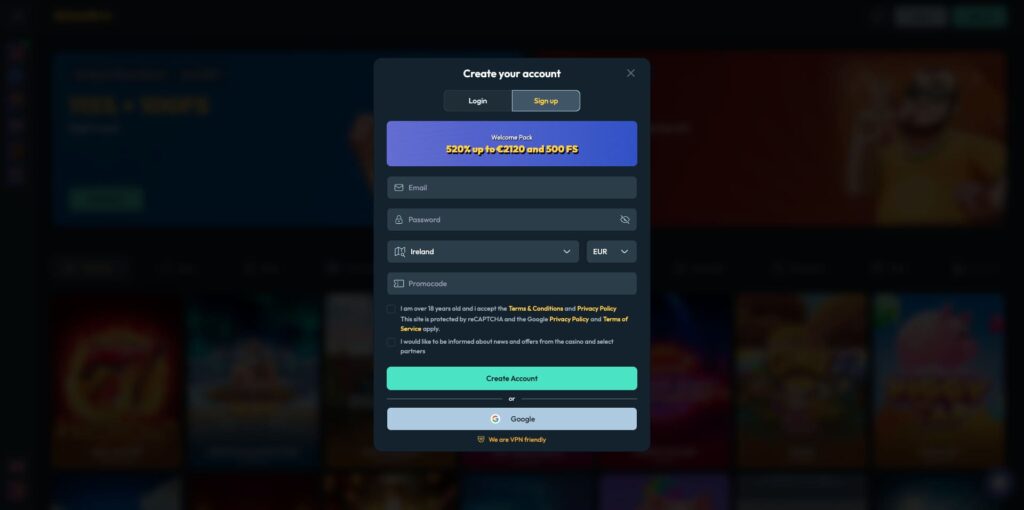 SpinsBro Casino Registration