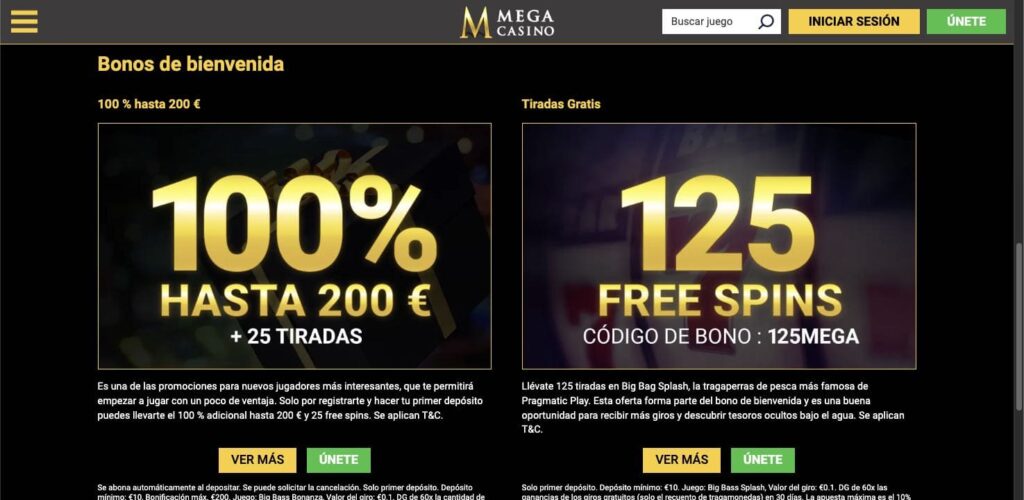 Mega casino bonuses