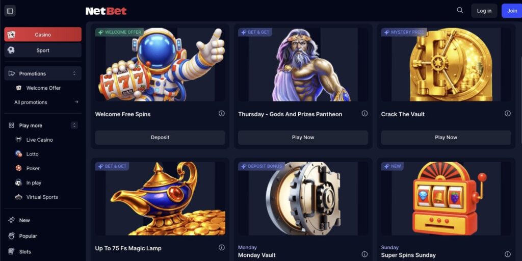 Netbet casino bonuses